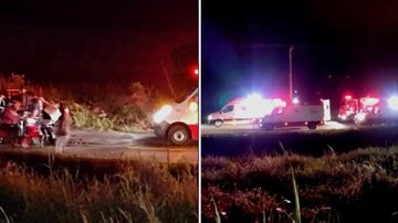 Resgate chega ao local CAPA - Uma pessoa morre e três ficam feridas em acidente de trânsito na Praia Grande (SP) - Imagem: reprodução / redes sociais