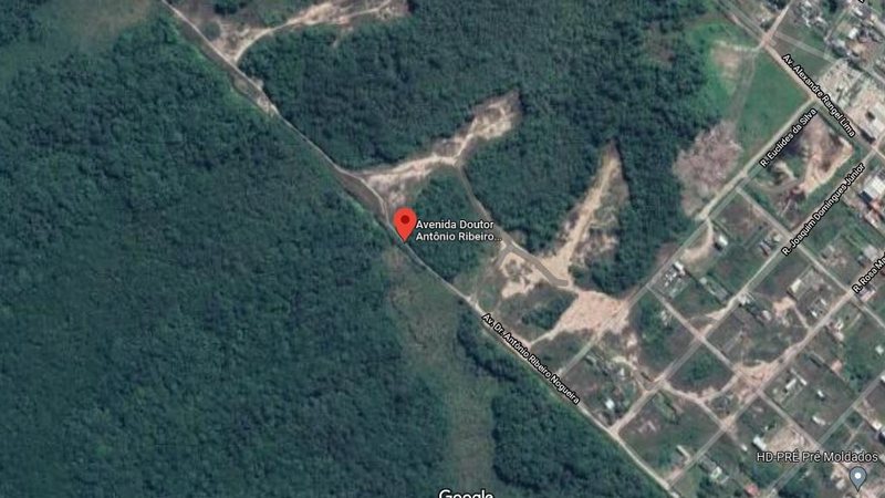 Local aproximado da prisão do suspeito Local da prisão - Suspeito de sequestro morde sargento ao ser preso em Itanhaém (SP) - Imagem: Reprodução / Google Maps