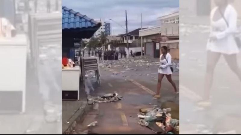 Vídeo mostra quantidade impressionante de lixo nas ruas próximas a orla do município Mongaguá amanhece tomada pelo lixo no primeiro dia do ano | VÍDEO Ruas da cidade de Mongaguá tomadas pelo lixo - Reprodução/Instagram