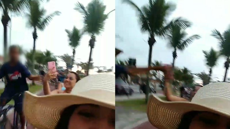 Mulher filma furto ocorrendo em orla de Praia Grande - Divulgação\Polícia Civil