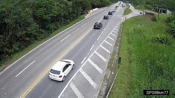 Confira a situação da via em tempo real pelas câmeras de monitoramento Mogi-Bertioga tem tráfego intenso nesta tarde de sexta-feira (4) Km 77 da rodovia Mogi-Bertioga - DER-SP