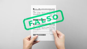 Idoso de 67 anos registrou um boletim de ocorrência para as devidas providências Idoso tem conta zerada após pagar boleto falso de convênio médico Foto de um boleto com um aviso escrito 'falso' em cima - Divulgação