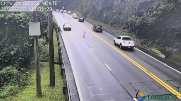 Motoristas devem redobrar a atenção Rodovia dos Tamoios está bloqueada Trecho de serra da rodovia dos Tamoios - Divulgação