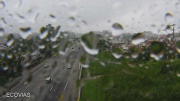 O SAI está em Operação Normal (5x5) Sistema Anchieta-Imigrantes flui normalmente na manhã deste sábado (8) Pista do Sistema Anchieta-Imigrantes com chuva - Ecovias