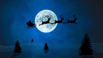Pelo "Google Santa Tracker" é possível acompanhar o trajeto do bom velhinho pelo mundo em tempo real Na cola do Papai Noel: confira onde o bom velhinho está neste momento Imagem ilustrativa do Papai Noel em seu trenó em céu noturno - Pixabay