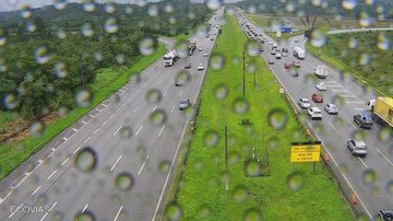 alagamento, chuva e tempo encoberto congestiona rodovias sentido litoral Anchieta-Imigrantes - Divulgação Ecovias