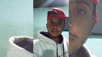Publicação sobre o desaparecimento do jovem foi realizada ontem (22) e já tem 17 compartilhamentos Jovem desaparecido Jovem com boné vermelho e olhando para a câmera - Arquivo Pessoal