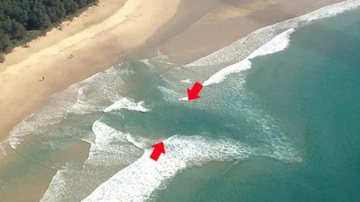 Áreas em que há a formação de ondas podem indicar a presença de uma corrente de retorno Homem é puxado pela correnteza e morre afogado na praia do Ubatumirim, em Ubatuba (SP) - Foto: Divulgação | Reprodução