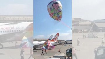 Apesar do susto, nada de mais garave ocorreu no aeroporto Dois balões caem no Aeroporto de Guarulhos na manhã deste domingo (20) | VÍDEO Balão caindo no Aeroporto Internacional de Guarulhos - Reprodução/Redes Sociais