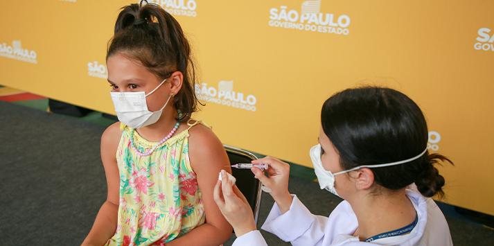 Vacinação infantil avança, chega a 60% e atinge o dobro dos EUA Vacinação infantil - Divulgação Governo de SP