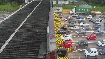 Operação está normal (5x5) em todo Sistema Anchieta-Imigrantes; de acordo com a Ecovias, há alto fluxo de veículos em direção ao Litoral Sistema Anchieta-Imigrantes - Reprodução/Ecovias