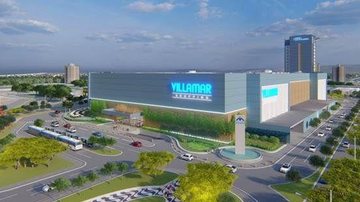 Vista aérea do Villamar Shopping, que deve ser inaugurado em 2024 - Divulgação/Grupo Mendes