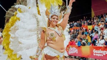 Nicole Portel recebeu elogios de diversos portais da região e munícipes de Gualeguay Nicole Portel Nicole Portel com fantasia de Carnaval na Argentina - Arquivo Pessoal
