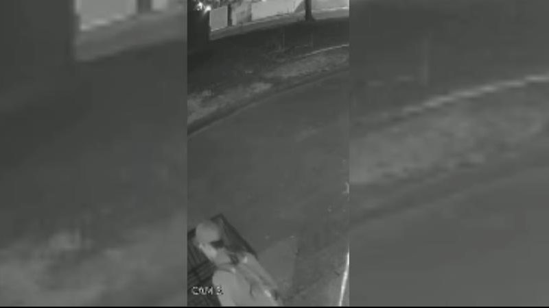 Homem furtou a lixeira no período noturno por volta das 22h30 Furto de lixeira Homem furtando lixeira de rua - Reprodução