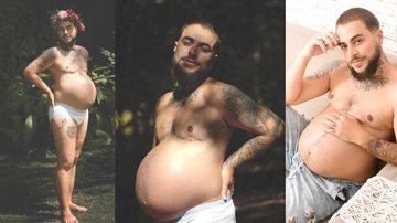 Roberto é casado com Erika Fernandes, mulher trans e tatuadora Ensaio fotográfico de homem grávido agita a web Três fotos de Roberto Bete grávido - Reprodução/Instagram Roberto Bete