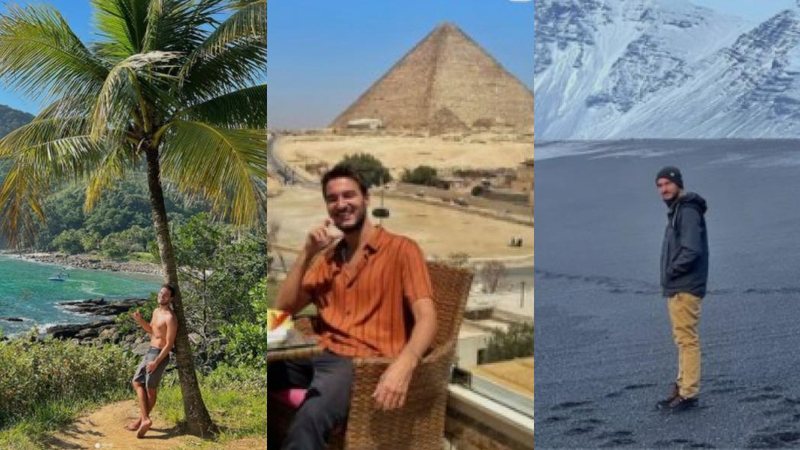 Influencer de viagens em São Sebastião, nas pirâmides do Egito e perto de vulcão islandês - Imagem: Reprodução / Caiotravels@instagram