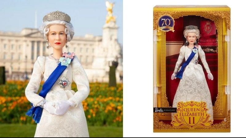 Homenagem da Mattel chega no ano em que Elizabeth completa 70 anos de reinado Rainha Elizabeth II “vira Barbie” Boneca Barbie da Rainha Elizabeth II - Reprodução/Mattel