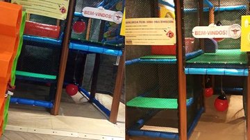 Denúncia: criança cai de cabeça ao brincar em playground do MC Donald’s em Santos Acidente no McDonald's - Reprodução arquivo pessoal