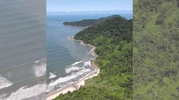 Praia de Itaquitanduva possui ondas fortes, o que atrai surfistas Imagens de drone mostram as belezas da selvagem praia de Itaquitanduva Praia de Itaquitanduva vista por drone - Reprodução/ Vídeo Edimar Oliveira