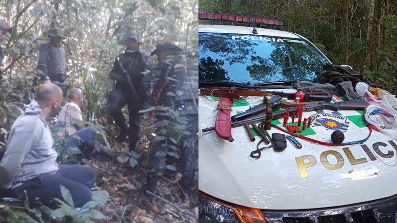 PM Ambiental captura dupla de caçadores em mata de Bertioga (SP) PM Ambiental - Divulgação Ambiental