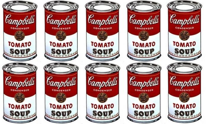 Quadro de Andy Warhol inspirado nas icônicas latas de sopas Campbells Retrato de Marilyn Monroe, de Andy Warhol, é vendido por mais de 1 bilhão de Reais - Reprodução/Internet