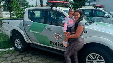 PM ambiental age rápido salva criança a beira da morte em Guarujá Salvamento em Guarujá - Divulgação PM Ambiental