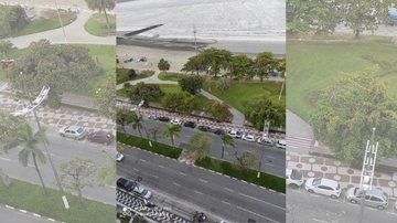 Munícipe mora no canal 6 e teve opiniões contrárias ao divulgar a foto C6 praia de Santos Praia de Santos vista de cima com barracas e pessoas na praia - Arquivo pessoal