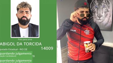Sósia do atleta profissional do Flamengo lançou pré-candidatura pela primeira vez a um cargo público, pela legenda PTB-RJ Eleições 2022 - Reprodução TSE / Redes Sociais