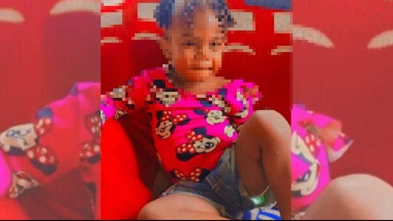 Criança de dois anos faleceu após um acidente de trânsito Criança que faleceu Criança com roupa da minnie e sentada - Reprodução
