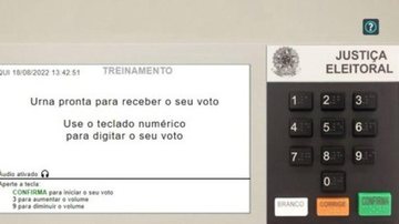 Interface que eleitor encontrará no simulador de votos no site do TSE “Urna virtual” existe desde 2014 e colabora para reduzir o tempo de votação - Reprodução/TSE