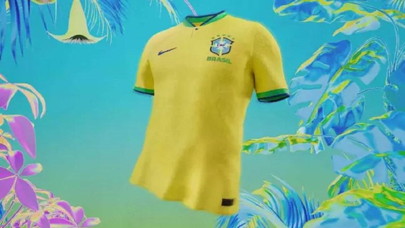 Nova camisa amarela da seleção brasileira para a Copa do Mundo 2022 Você gostou? Camisa da seleção brasileira para Copa 2022 é revelada camisa amarela seleção brasileira - Foto: Reprodução/Nike