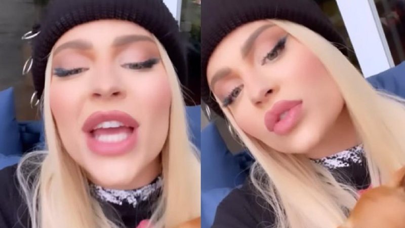 Pai da criança, João Teixeira, disse que mais de 50 pessoas entraram em contato com a família para doações Luísa Sonza Montagem de duas fotos com a Luísa Sonza, loira, olhos claros e lábios grossos - Reprodução