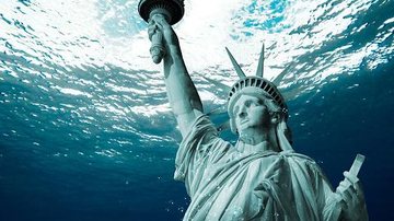 De acordo com previsões da ONG, mais de 25 mil casas poderão estar submersas em 2050 no estado norte-americano Louisiana Aumento do nível do mar deixará casas "debaixo d'água" até 2050 nos EUA, diz estudo estatua da liberdade - Foto: Divulgação/iStock