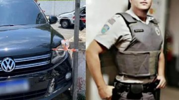 Gustavo de Souza Pavlik é acusado de ser o responsável pelo atentado realizado em 2020 Policial Militar Carro ao lado esquerdo e policial militar ao lado direito - Reprodução