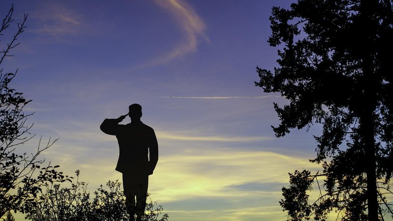 Soldado é o primeiro degrau da carreira militar Por que o 25 de agosto é considerado o Dia do Soldado? Silhueta de um soldado em paisagem de campo com luz do amanhecer - Pixabay