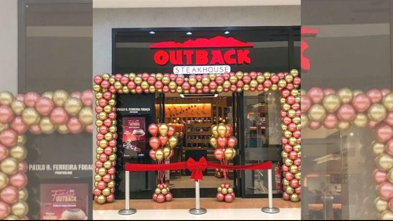 Inauguração aconteceu nesta segunda-feira (11), no Litoral Plaza Shopping Praia Grande já tem um Outback para chamar de seu Fachada da unidade de Praia Grande do Outback - Reprodução/Instagram Litoral Plaza Shopping