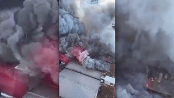 Incêndio assusta moradores de São Vicente - Reprodução/web