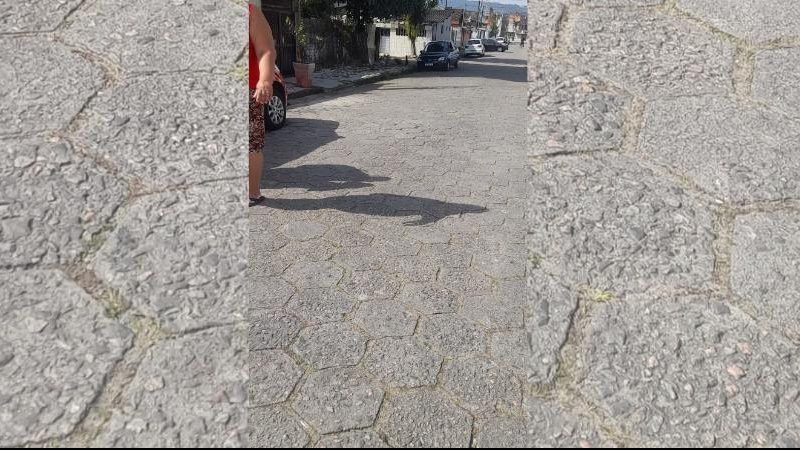 Moradora tirou foto do local onde ocorreu a tentativa de sequestro e posteriormente registrou um boletim de ocorrência na delegacia local Bairro Parque São Vicente Foto da rua no bairro Parque São Vicente - Arquivo Pessoal