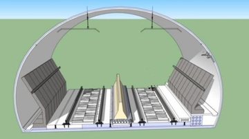 Projeção mostra como ficará túnel do VLT, em Santos, após as obras Túnel do VLT, em Santos, terá barreiras para impedir permanência de pessoas - Prefeitura de Santos