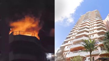 Apartamento pega fogo em Guarujá nesta segunda-feira (28) Incêndio em prédio no Guarujá - Reprodução Guarujá Mil Grau/Google Streat
