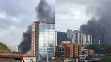 Prejuízo causado pelas chamas passa dos R$ 3 milhões, informou a PM Incêndio em SP - Reprodução Isabela Leite/Claudia Baioco