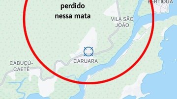 Mônica e Thiago disponibilizaram um mapa com o local do desaparecimento PRINT MAPA DESAPARECIMENTO DO CACHORRO PRINT DE TELA, MAPA DE SANTOS (ÁREA CONTINENTAL) - ARQUIVO PESSOAL