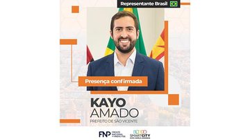 Kayo Amado representará a Frente Nacional de Prefeitos (FNP) São Vicente - Divulgação