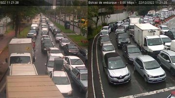 Travessia apresenta excesso de veículos, devido a acidente na rodovia Cônego Domênico Rangoni Travessia Santos x Guarujá - Divugação DH