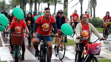 Evento faz parte da programação de aniversário de 56 anos de Praia Grande Ciclismo Pessoas andando de bicicleta - Divulgação
