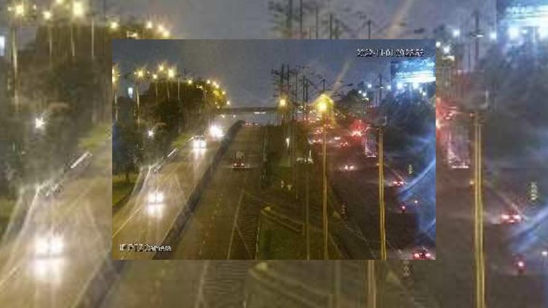 Tempo está encoberto, com chuva em pontos isolados e visibilidade parcial Sistema Anchieta-Imigrantes Via Anchieta com trânsito - Reprodução/Ecovias