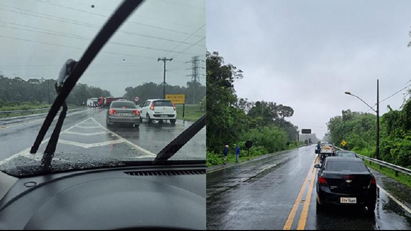 Nas redes sociais motoristas estão revoltados Mogi Bertioga manifestação Carros parados na rodovia - Reprodução