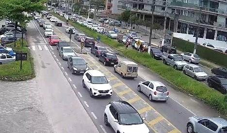 Km 55 da rodovia Rio-Santos Veja a situação da rodovia Rio-Santos nesta manhã de sábado (7) - DER-SP