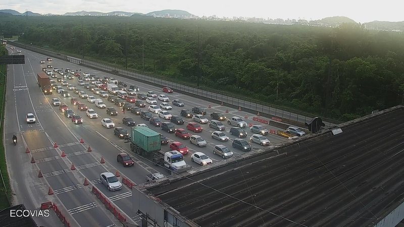 Anchieta e Imigrantes estão com tráfego lento sentido São Paulo Condições da via - Divulgação ECOVIAS