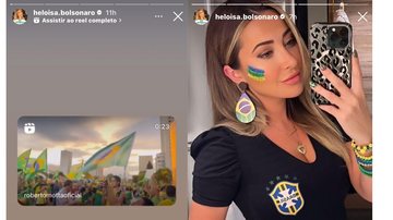 Filho 03 de Bolsonaro foi criticado por patriotas que estão em protestos pelo Brasil Heloisa e Eduardo Bolsonaro - Reprodução Instagram